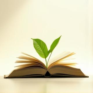 Logo de Horas Verdes con hojas y libro abierto